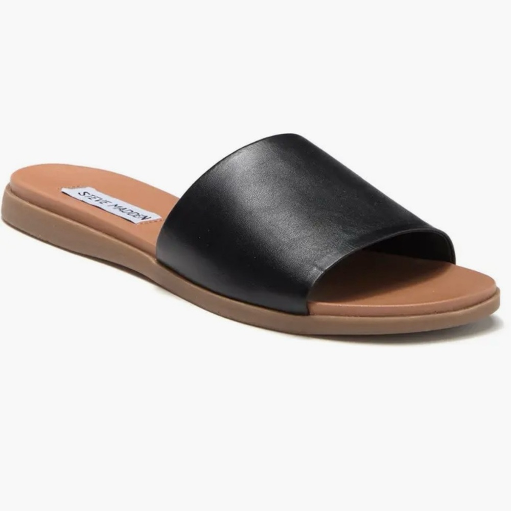 Steve Madden Kailey Black Leather Flats *NEW*